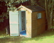 Hut with artworks